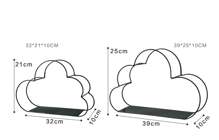 Настенная полка для гостиной, простая железная витрина с облаком, стеллаж для хранения, держатель с орнаментом, украшение стены для спальни, украшение для дома