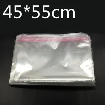 

100 Pcs Clear Self Adhesive Seal Plastic Bags Transparent Opp Packing Bags 45x55cm