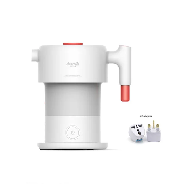 Xiaomi Mijia Deerma 0.6L складной портативный чайник для воды ручной Электрический колба для воды горшок авто защита от пауэрта проводной чайник - Цвет: Add UK Adapter