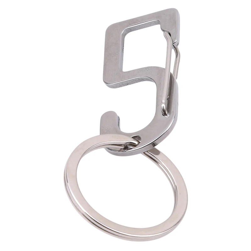 1PC Stainless Steel Key Buckles & Hooks Digital Hook Hanging buckle With O Ring Key Decoration