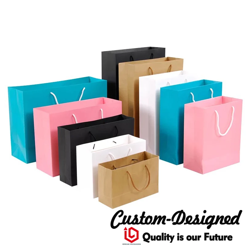 Buy Fashionable Custom Printed Luxury Gift Shopping Paper Bags with Your Own