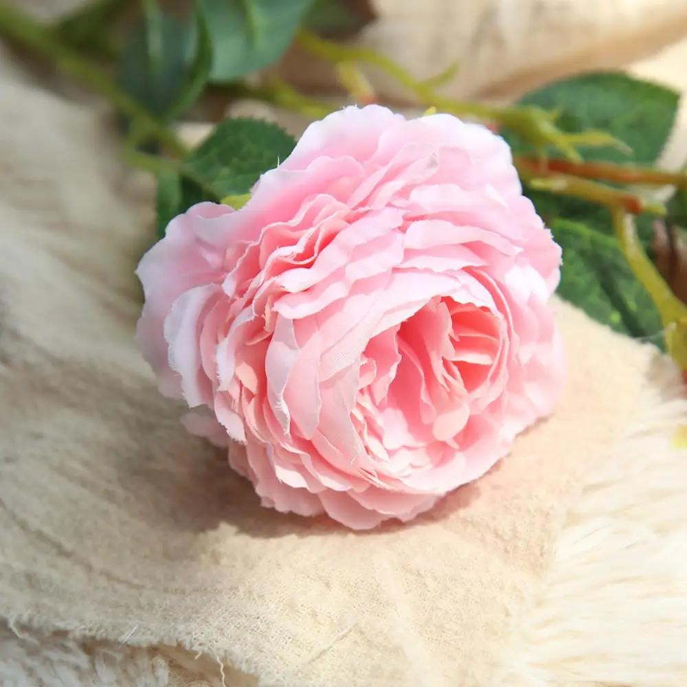 61 см, Европейский искусственный цветок, 3 головы, домашний Шелковый Пион, свадебный цветок, зарубежная Роза, декоративный цветок, вечерние, Декор, 1 шт