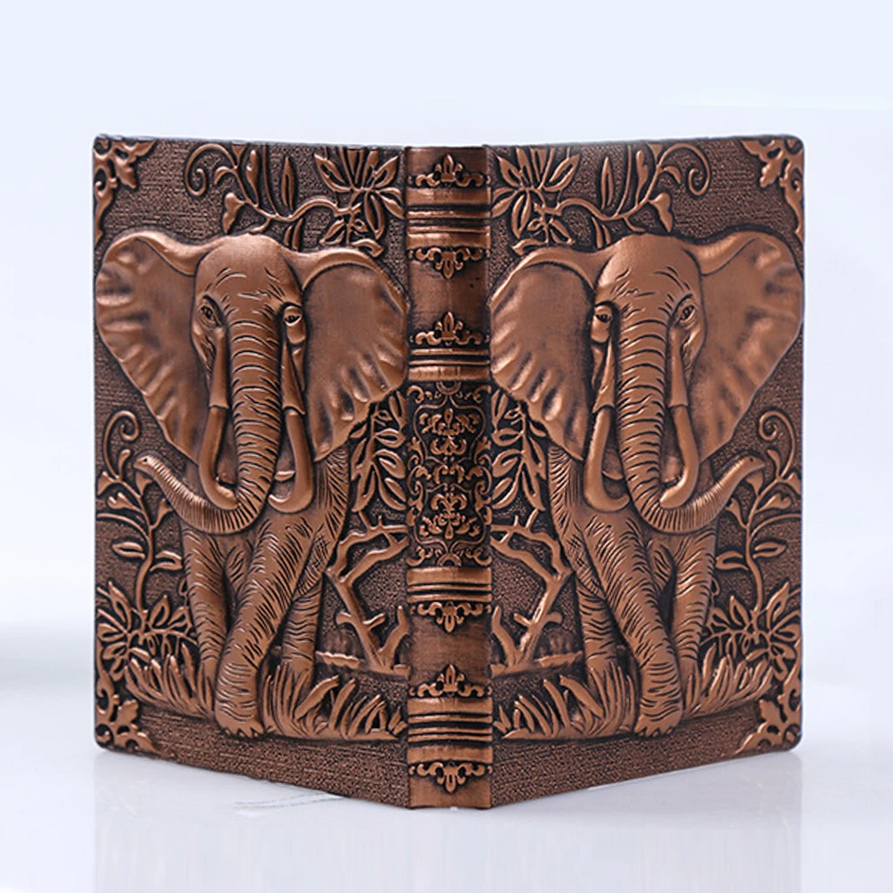 

Anniversary Vintage Stationery Embossed Cover 3D Birthday Diary PU Leather Writing Notepad Journal Notebook Pocket Eye Protect