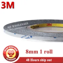 1x8 мм* 50 м 3 м черный 2 сторонняя клейкая лента липкая для Светодиодный мобильный телефон панель ЖК-дисплей экран ремонт/логотип клей 9448