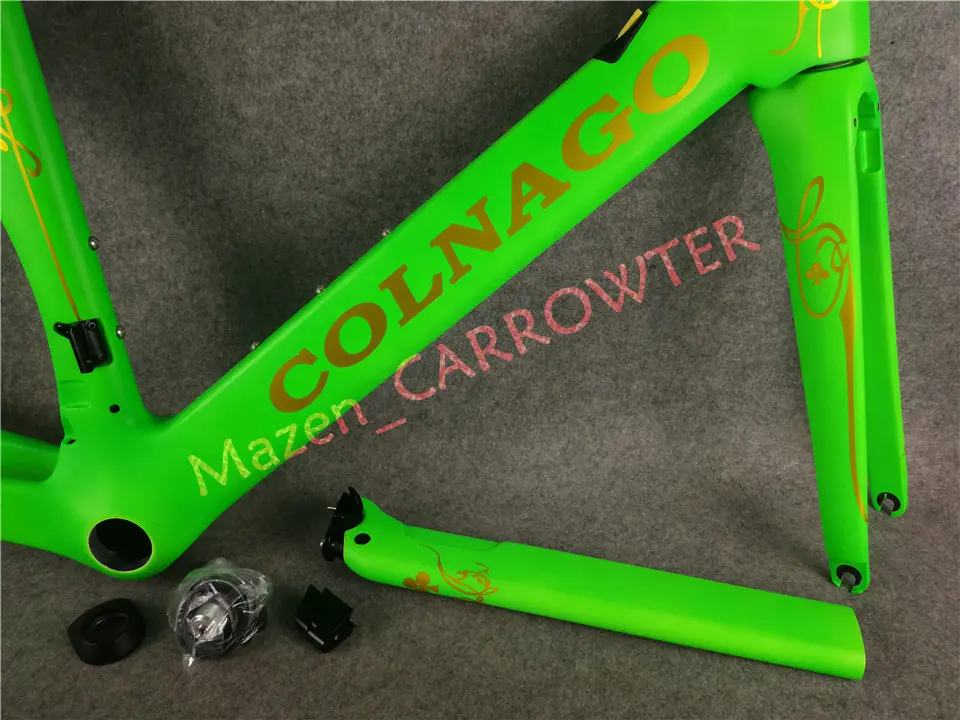 T1000 UD матовый золотой логотип зеленый CARROWTER Colnago концепция карбоновая дорожная рама велосипедные рамы с BB68/BB30 XXS/XS/S/M/L/XL