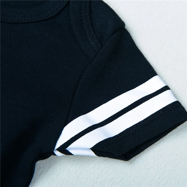 Newborn Baby Unisex Football Badysuit Black-4