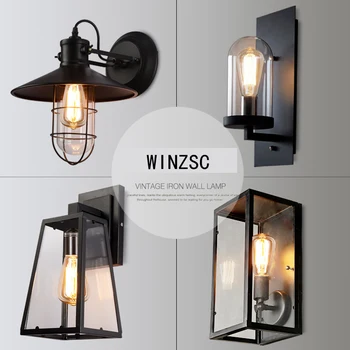 

A1 Fashion novelty retro aisle wall lights room bedside industrial wind single head lamp waterproof balcony Wall Lamps FG250