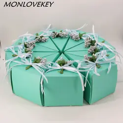 1 компл. большой размер tiffany blue стиль торт Геометрия Конфеты коробка Европейский творческий коробки конфеты Свадебный Baby Shower конфеты