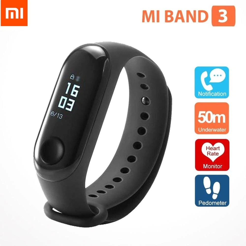 

2019 New Xiaomi Mi Band 3 Waterproof Smart Sports Watch Men And Women Running Heart Rate Counting Step Bracelet 3