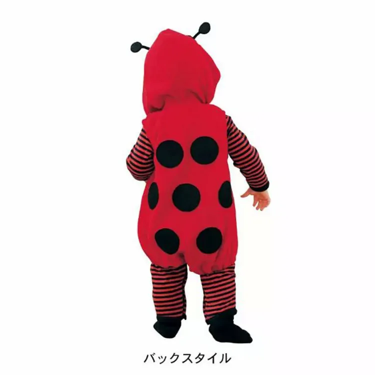 Милый детский костюм с длинными рукавами и рисунком пчелы и божьей коровки для детей 0-24 месяцев; комбинезон - Цвет: Красный