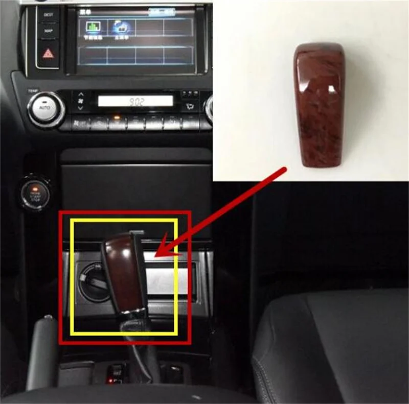 For-Toyota-Prado-2010-2017-Car-gear-shift-knob-frame-panel-cover-trim-ABS-Chrome-Accessories