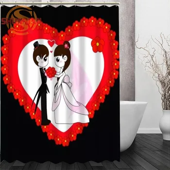 

Wedding boy and girl couple Shower Curtain Eco-friendly Modern Fabric polyester Custom Home Decor Curtains
