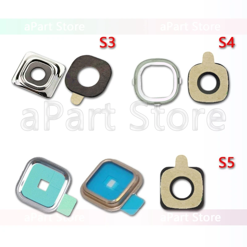 

Camera Ring Glass for Samsung Galaxy S3 I9300 S4 I9500 S5 G900 Back Rear Camera Lens Glass Ring Cover with Sticker Replacement