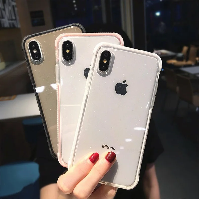 A prueba de choques Suave claro caso de teléfono suave cubierta de parachoques para iPhone XS Max 6s 7 8 Plus