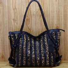 Для женщин сумки леопардовым принтом натуральная кожа Повседневное сумка большая сумка Винтаж сумка дизайнер дорожная сумочка из коровьей кожи