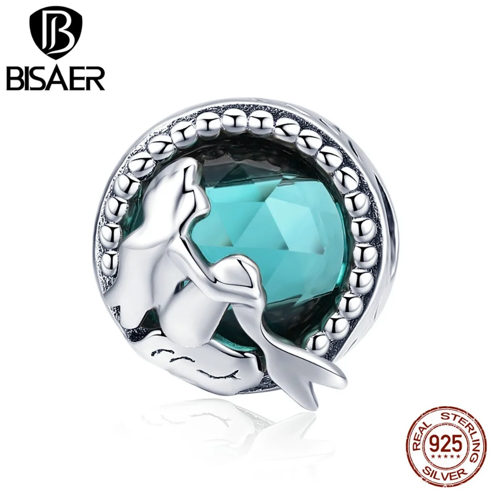 BISAER, лидер продаж, 925 пробы, серебро, история русалки, сказочные подвески, бусины, подходят для девушек, браслеты, сделай сам, серебро 925, изготовление ювелирных изделий ECC894