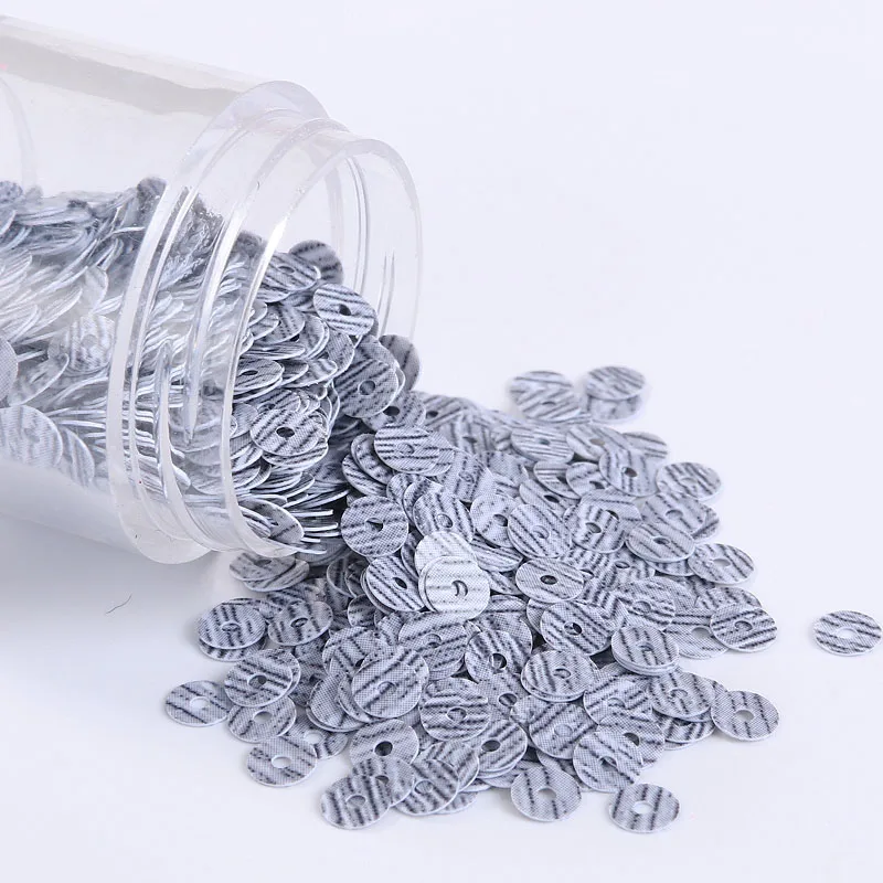 

2000Pcs Zebra Stripe Sequins 4mm Flat Round Wood Color Sequin Paillettes Wedding Craft,French Embroidery DIY Sewing Accessories