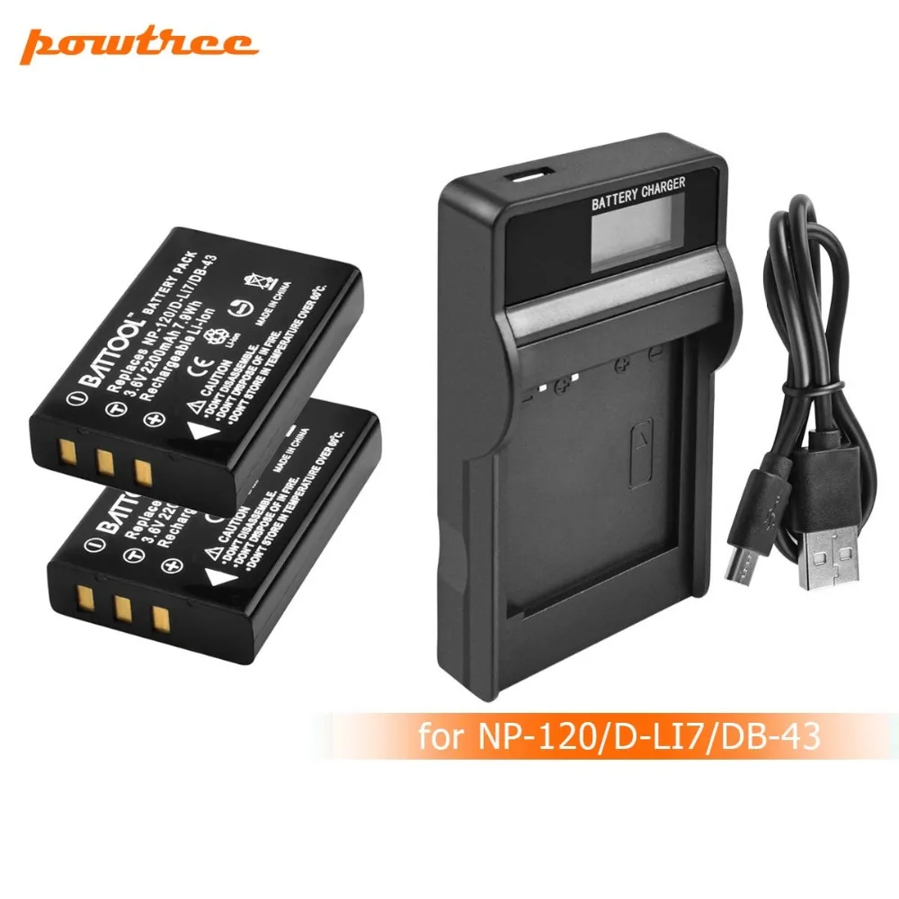 

2Packs NP-120 Li-ion Battery 3.6V 2200mAh +1Port Battery Charger with LED FUJIFILM FinePix F11 FinePix M603 z1