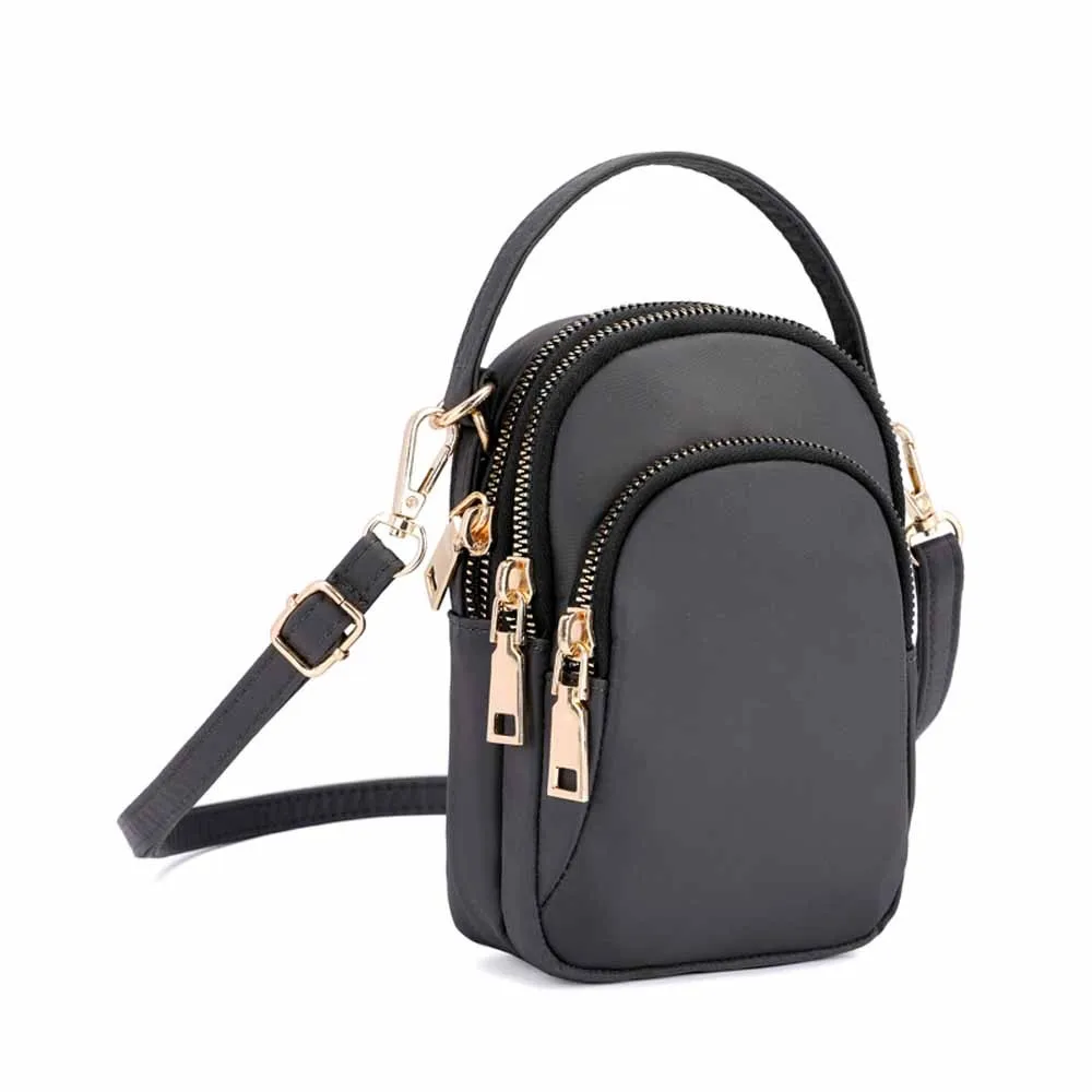 CONEED Женская мини-сумка, модная женская сумка через плечо, легкая нейлоновая сумка, одноцветная водонепроницаемая сумка на молнии No8