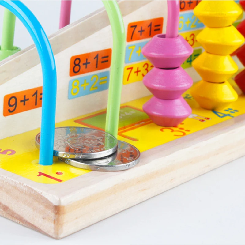 1 шт. деревянные счеты детские математические игрушки радужные цветные бусины классические Обучающие математические Деревянные Игрушки для раннего обучения Монтессори