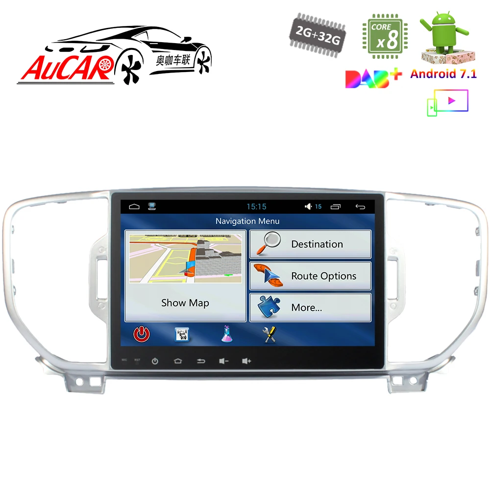 Автомобильный DVD плеер 9 дюймов Android 7 1 GPS навигация для Kia Sportage KX5 2016 2017 HD Bluetooth радио
