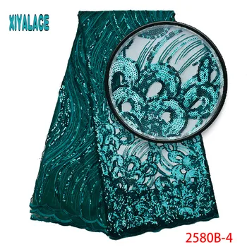 

Sequin Lace Fabric Latest Lace Fabric Embroidery Tulle Lace Fabric High Quality Nigeria Party Dress For African Lace 2580b