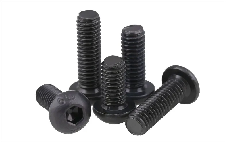

Iso7380 10.9 carbon steel round head screw black M1.6 M2 M2.5 M3 M4 screws bolt hex socket