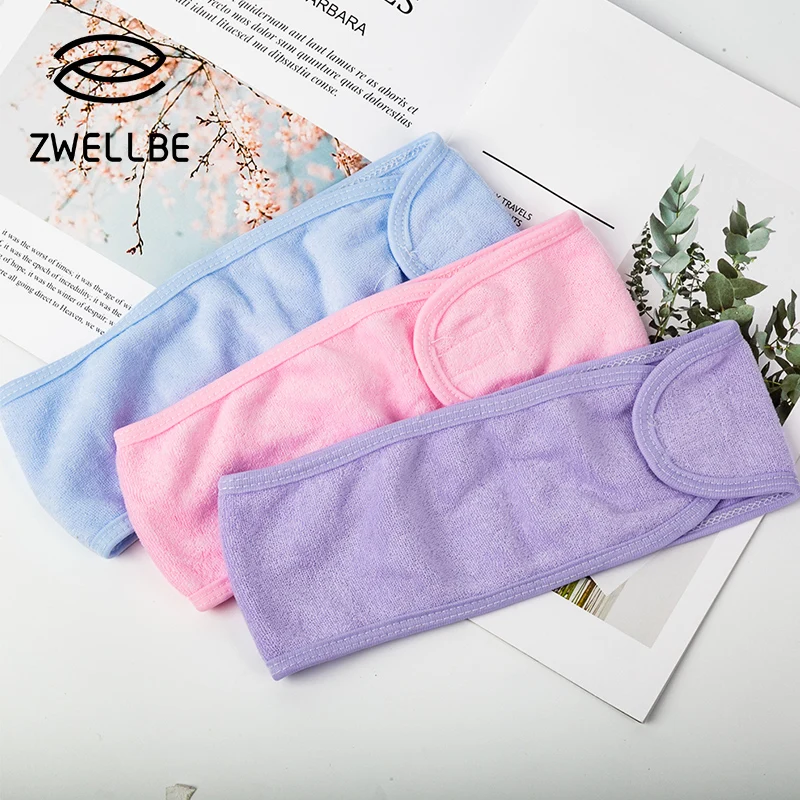 

Eyelashes Extension Spa Facial Headband Make Up Wrap Head Terry Cloth Headband Stretch Towel with Magic Tape Makeup Hairband