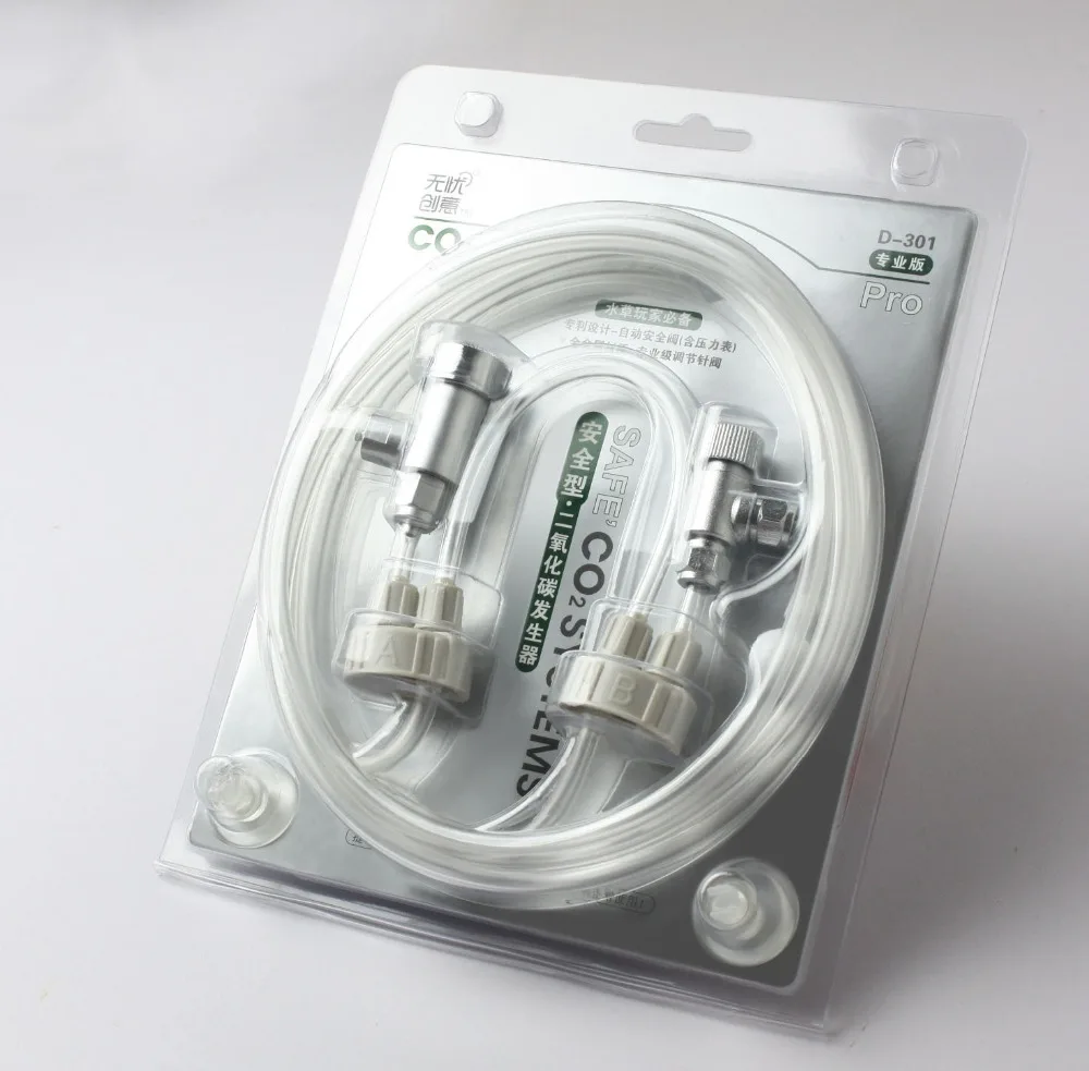 

D301 Fish Tank Live Plant Tank DIY CO2 Generator System Kit Air Flow Pressure Adjustment Diffuser Tube Check Needle Valve Guage