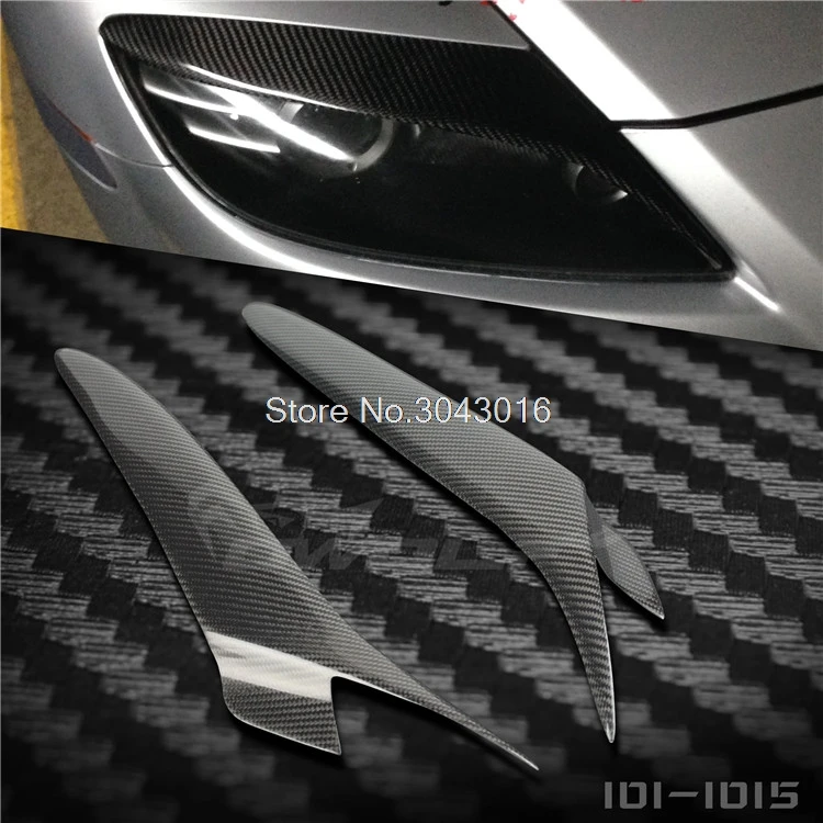 High Quality Real Carbon Fiber decoration Headlights Eyebrows Eyelids cover for Mazda RX-8 RX8 2005 2006 2007 2008 high quality carbon fiber decoration headlight eyelids eyebrows cover trim 2pcs fit for nissan 350z z33 coupe 2003 2008