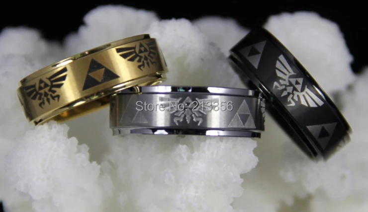 

FREE SHIPPING CHEAP PRICE BRAZIL RUSSIA CANADA UK HOT SALES 8MM Golden/Black/Silver Steps Legend of Zelda TUNGSTEN WEDDING RING