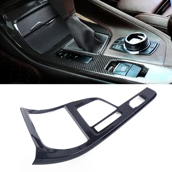 

beler Black Carbon Fiber Texture Style Gear Shift Box Panel Frame Cover Trim Fit For BMW X1 2016-2018