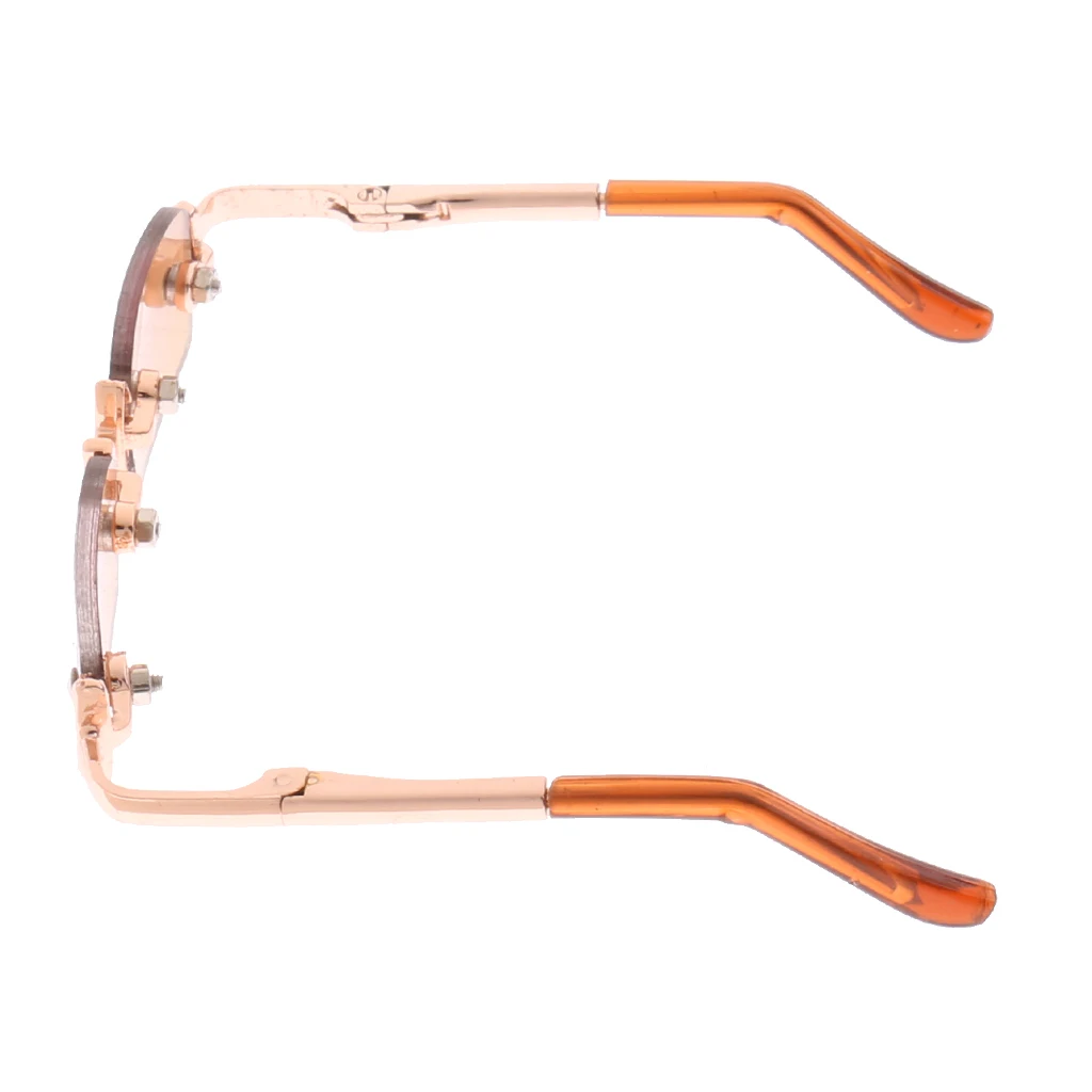 Retro No Frame Square Glasses Alloy Eyeglasses Outfit for 1/3 Dolls Clothing Brown