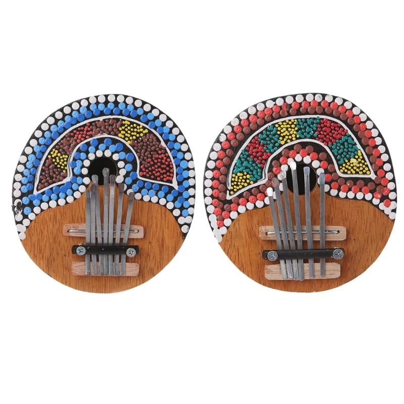 

Kalimba Thumb Piano 7 Keys Tunable Coconut Shell Painted Musical Instrument #35/11L 3