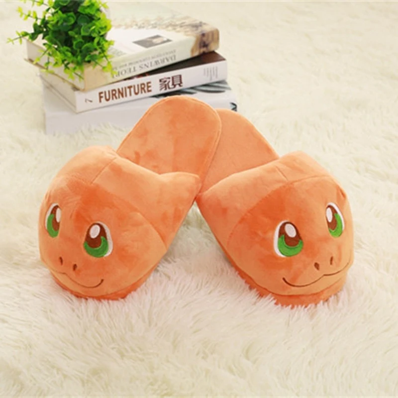 Women Anime Cartoon Pokemon Slippers Lovers Warm Woman Slippers Elf Ball Pikachu Go Plush Shoes Home House Slippers Children