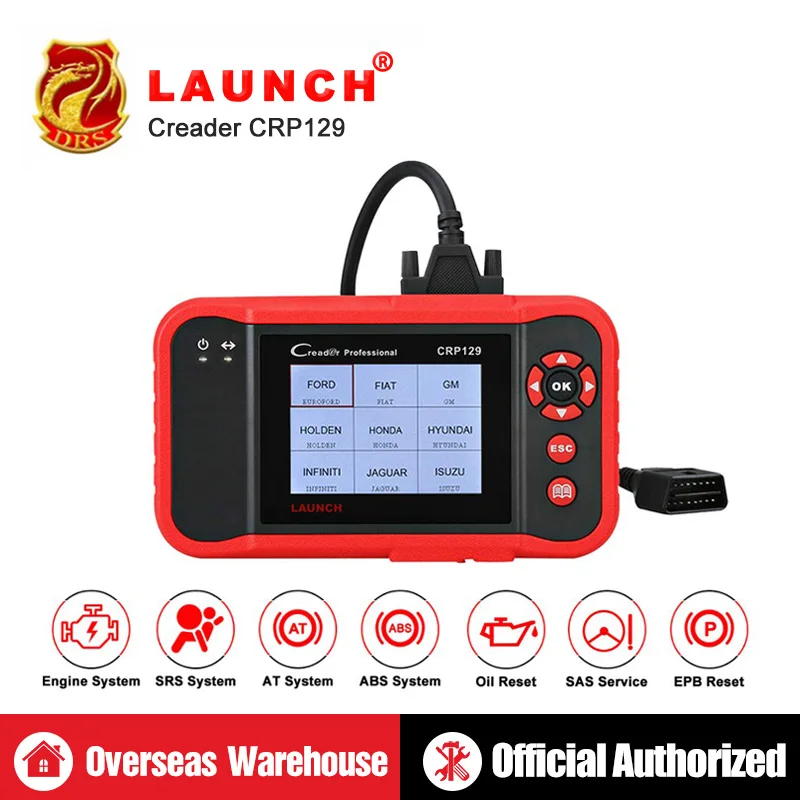 Launch CRP129 CRP 129 Creader VIII 8 Code Reader OBDII Diagnostics Tool ENG AT ABS SRS EPB SAS OIL Service Light Resets Scanner Launch CRP129 CRP 129 Creader VIII 8 Code Reader OBDII Diagnostics Tool ENG AT ABS SRS EPB SAS OIL Service Light Resets Scanner