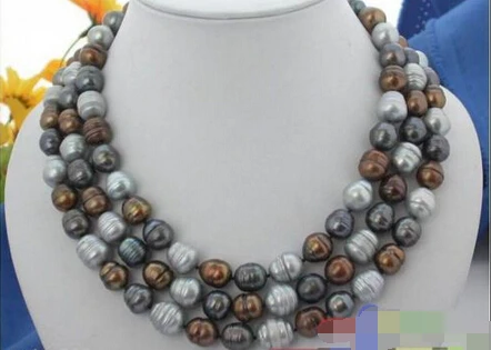 

song voge gem nanJ0645 multicolor RICE FRESHWATER CULTURED PEARL NECKLACE