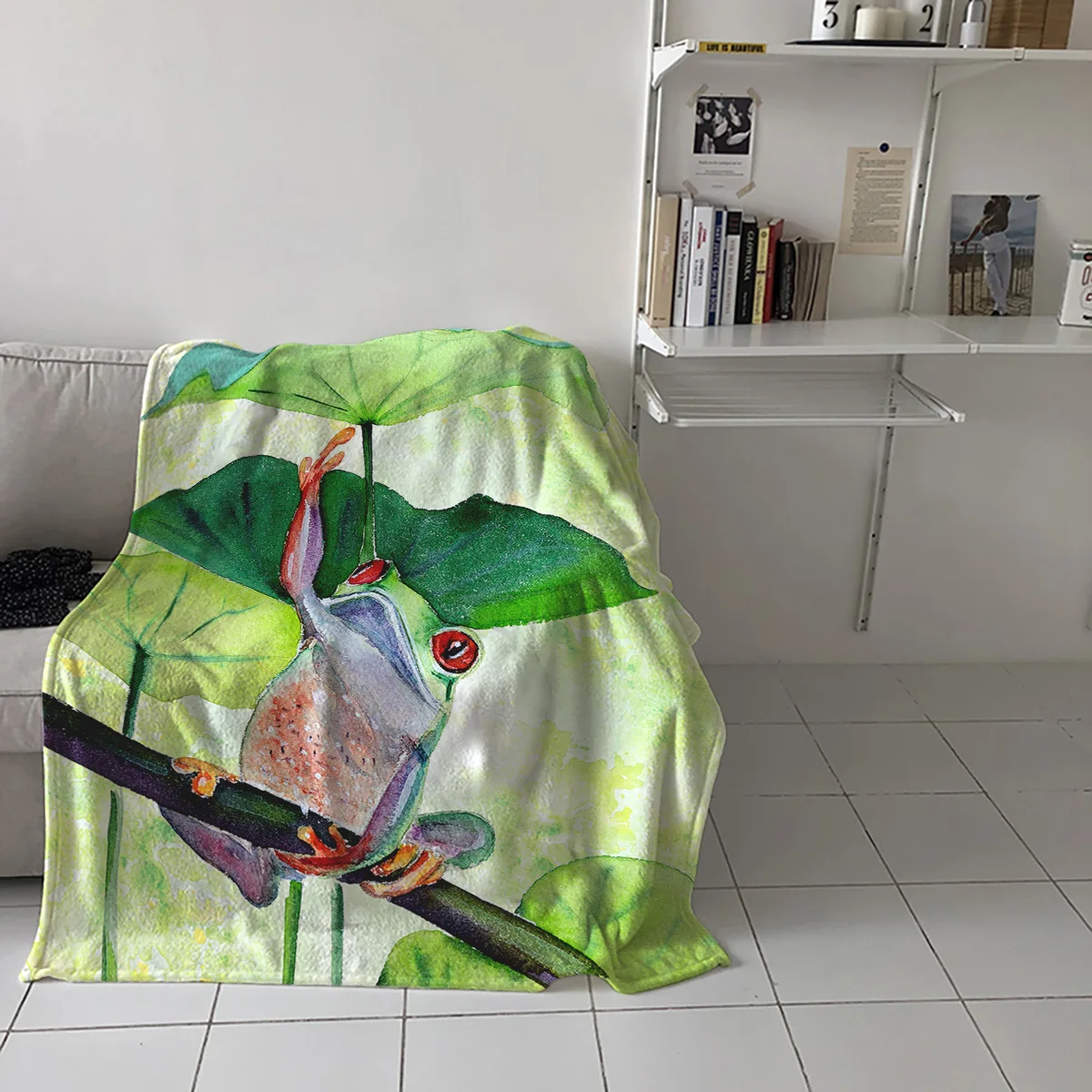 BIGHOUSES Throw Blanket Frog and lily Leaves Throw Blanket Soft Warm Microfiber Blanket Flannel Blanket