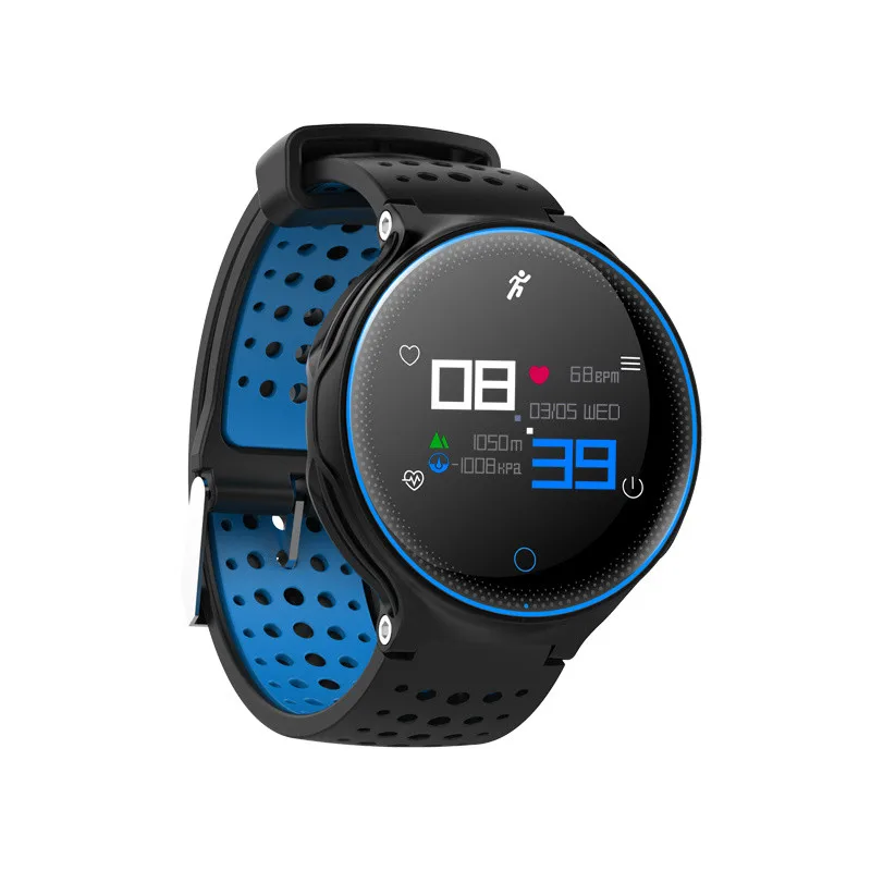 Умный спортивный браслет для фитнеса, Bluetooth, браслет,, кровяное давление, пульсометр, IP68, водонепроницаемый браслет для мужчин и женщин - Цвет: Синий
