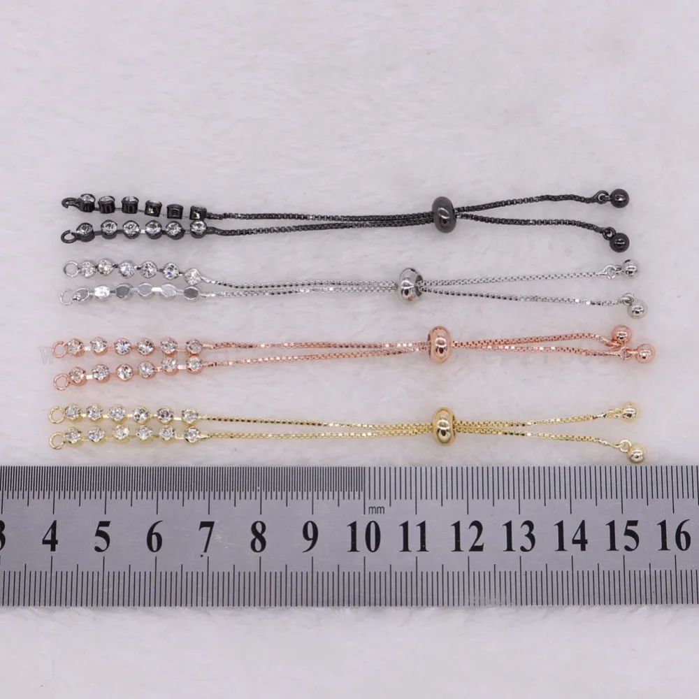 20 pieces Bracelets chain with zircon jewelry finding mix colors with