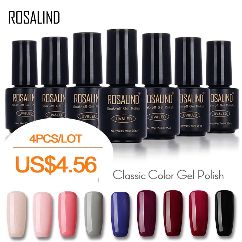 ROSALIND (4PCS/Lot) 7 ML 60 Colors to choose Nail Gel Polish Long-Lasting Soak Off Art Gel Nail Polishes Lacquer Gel Set & Kits ROSALIND (4PCS/Lot) 7 ML 60 Colors to choose Nail Gel Polish Long-Lasting Soak Off Art Gel Nail Polishes Lacquer Gel Set & Kits