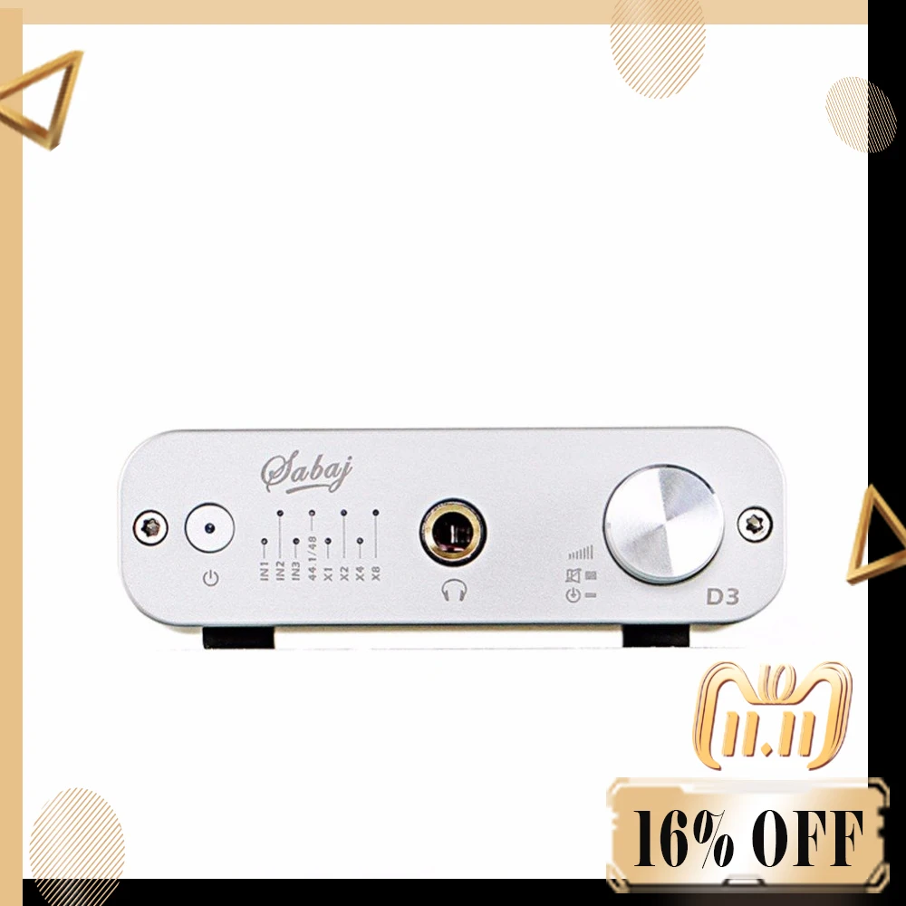 Sabaj D3 Audio DAC Headphone Amplifier with Optical Coaxial 32bit/384kHz USB Input Black Silver Sabaj D3 Audio DAC Headphone Amplifier with Optical Coaxial 32bit/384kHz USB Input Black Silver