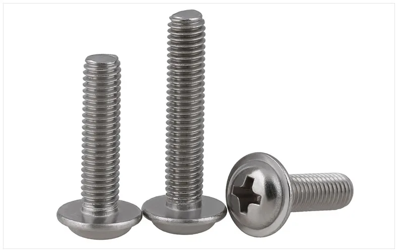 

GB823 316 stainless steel round head with pad with dielectric M3 M4 M5 screw machine screws with pad screws PWM screw