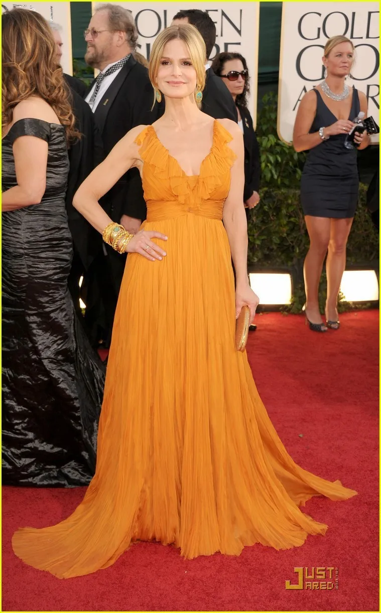 2014 New Arrival Orange Floor Length Chiffon Sheer Inlay Sexy Low Cut Tops Celebrity Dresses Evening Grown | Свадьбы и торжества