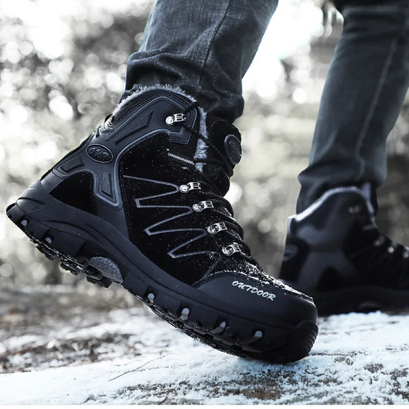 Homens caminhadas sapatos de couro à prova