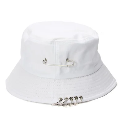 Женское кольцо ведро шляпы мужские хип хоп ведро шапки Рыбацкая шляпа Gorro Pescador - Цвет: white