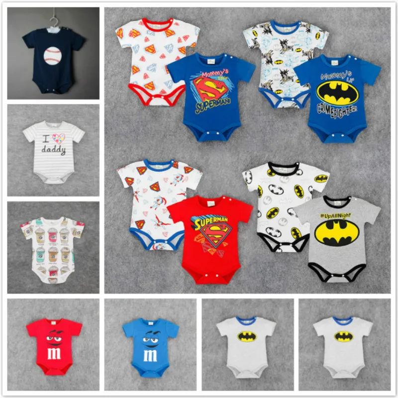 

Summer Newborn Baby Girl Clothes Cartoon Baby Boy Rompers Spiderman Batman Baby Rompers Cartoon Animal Clothing Toddler Jumpsuit
