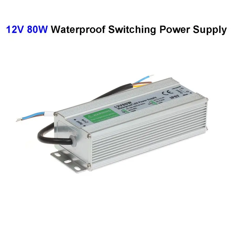 

3pcs DC12V 80W Waterproof Switching Power Supply Adapter Transformer For 5050 5730 5630 3528 LED Rigid Strip Light