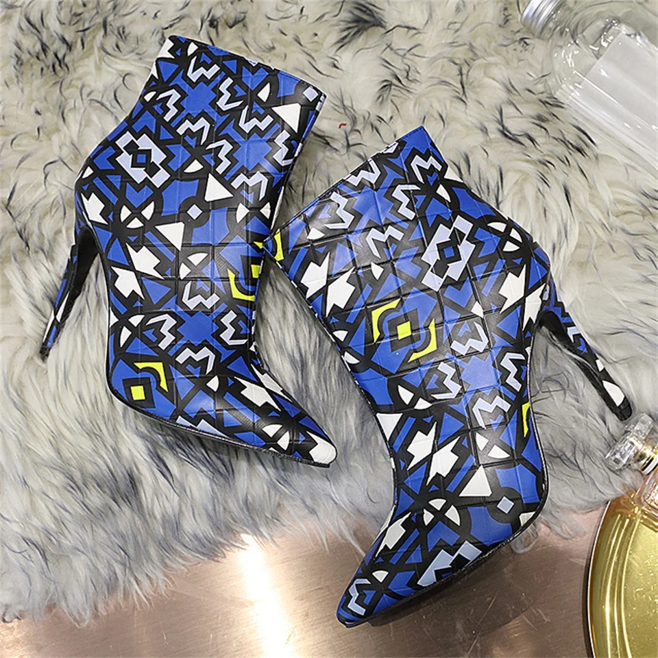 Qualité Bout 35 2018 Multicolore Haute 2 Glissière À Talons Sexy Tissu Chaussures Femmes 1 Bottes De Hauts 42 Latérale Mode Pointu Taille SUMGjLzqVp