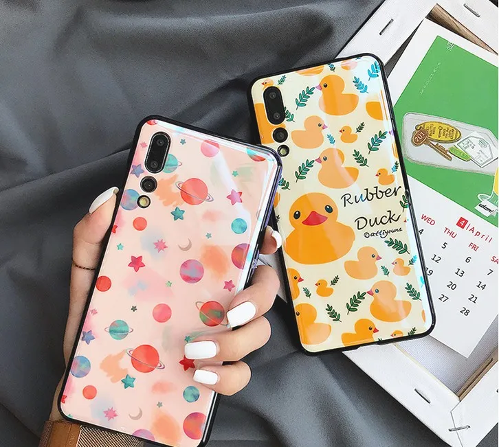 For huawei P20 lite P20pro nova 3 3e 2s 2plus cover Cute cartoon starry meteor phone case for honor 10 9 8 V9 V10 case chain str
